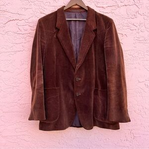 Vintage Members Only Corduroy Sport Coat Blazer Brown Mens Size 44 Flaw